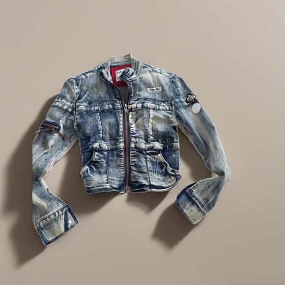 Indigo Red Lux Denim Jacket - Picture 1 of 8